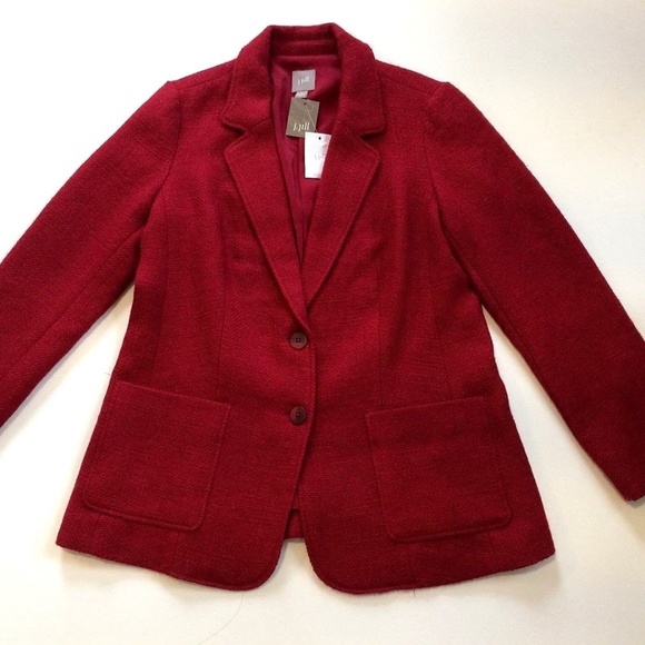 ❤️J.JILL WoolBlend TWEED Blazer Coat Jacket Line S - Picture 2 of 8
